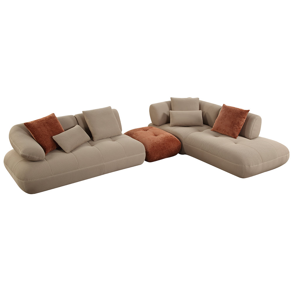 ACME Carrick Rust Brown Chenille Ottoman Model LV03921