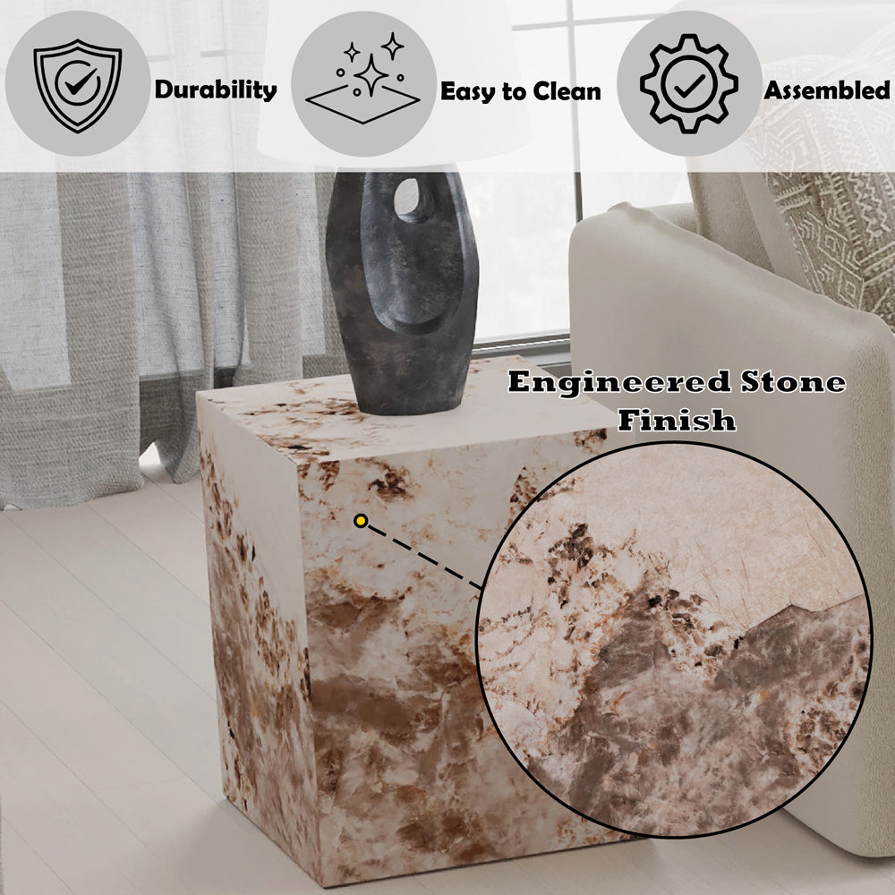 ACME Fultan Engineered Stone End Table Model LV03936