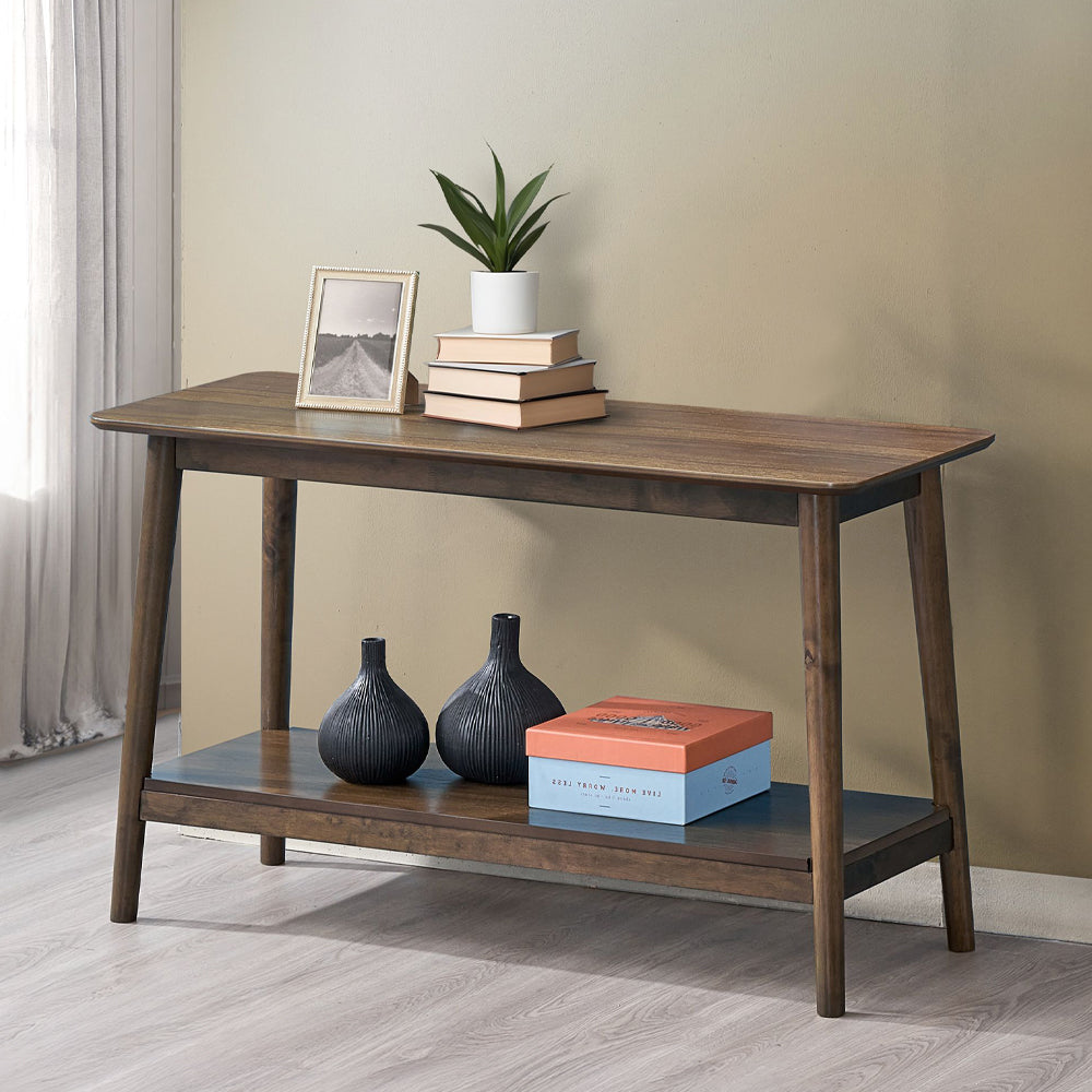 ACME Lamonte Walnut Sofa Table with Shelf Model LV04038