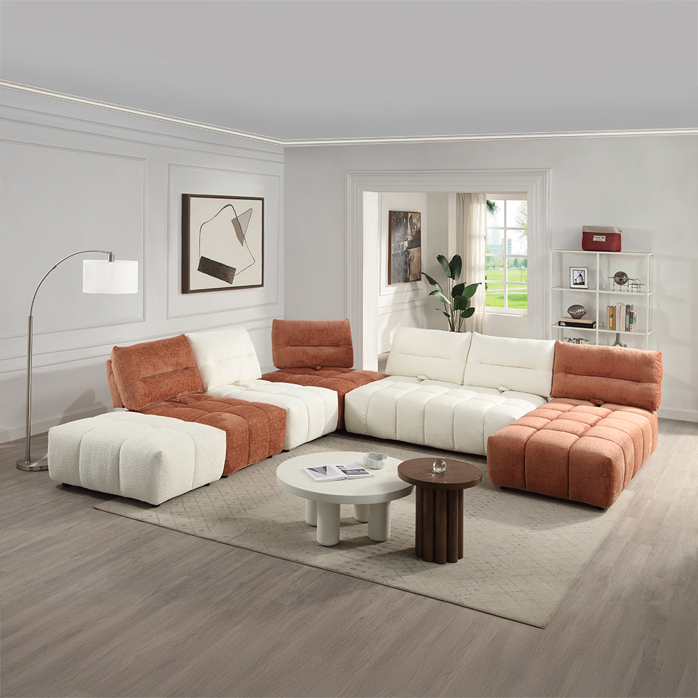 ACME Loanna Beige Linen Modular Armless Chair Model LV04040