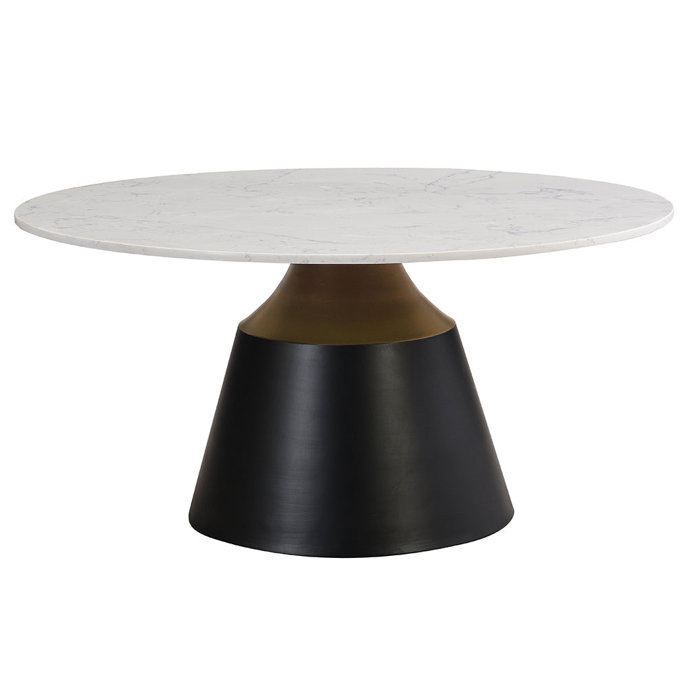 ACME Jaramillo White Natural Marble Top & Black Coffee Table Model LV04045