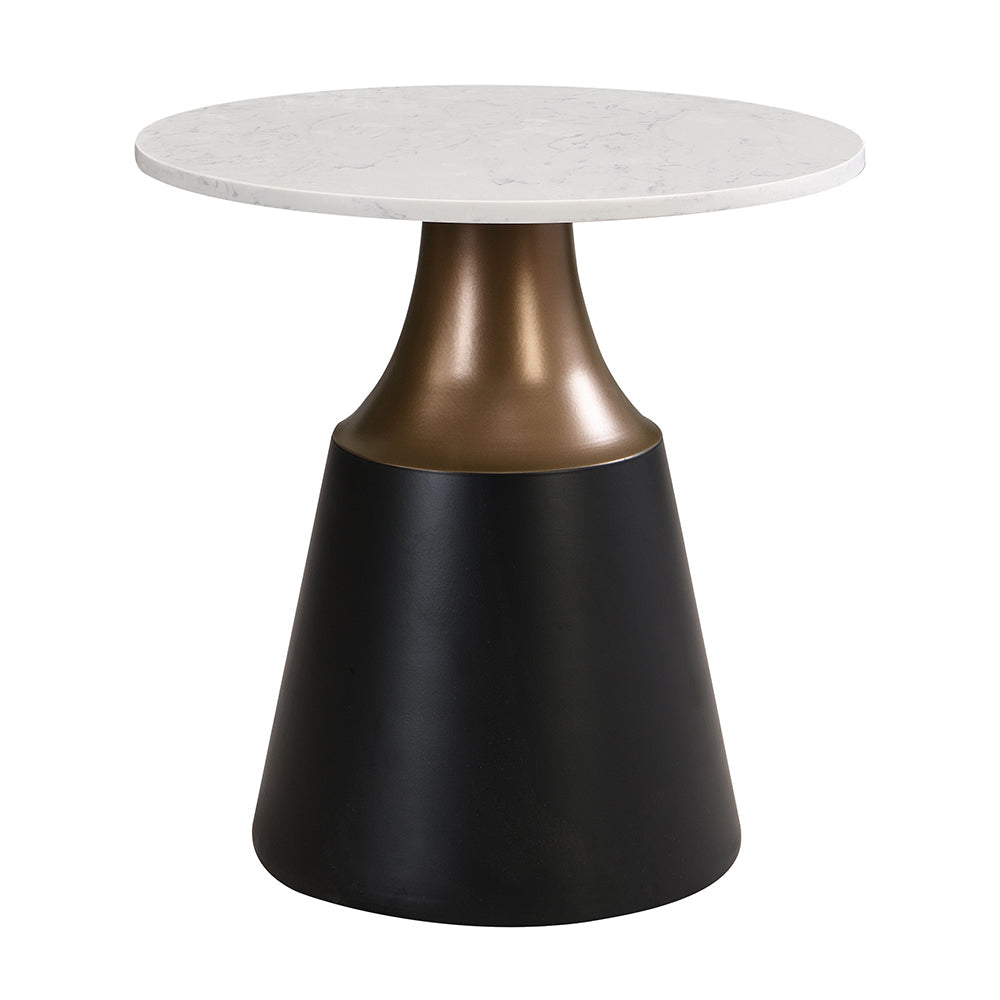 ACME Jaramillo White Natural Marble Top & Black End Table Model LV04046