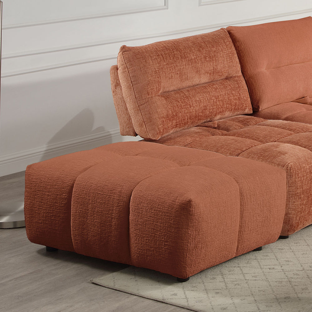 ACME Loanna Coral Red Linen Ottoman Model LV04054