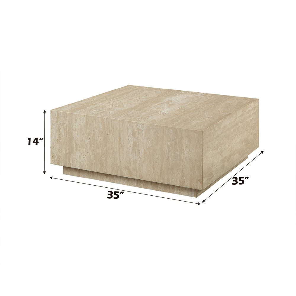 ACME Deon Beige Natural Marble Coffee Table with Natural Marble Top Model LV04245