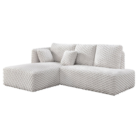 ACME Manya Ivory Corduroy Sectional Sofa Model LV04260