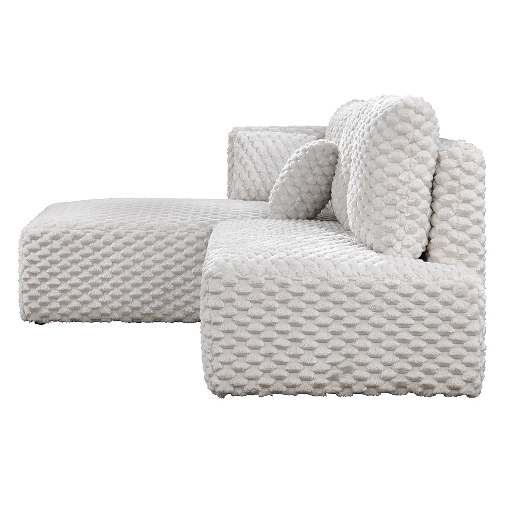 ACME Manya Ivory Corduroy Sectional Sofa Model LV04260