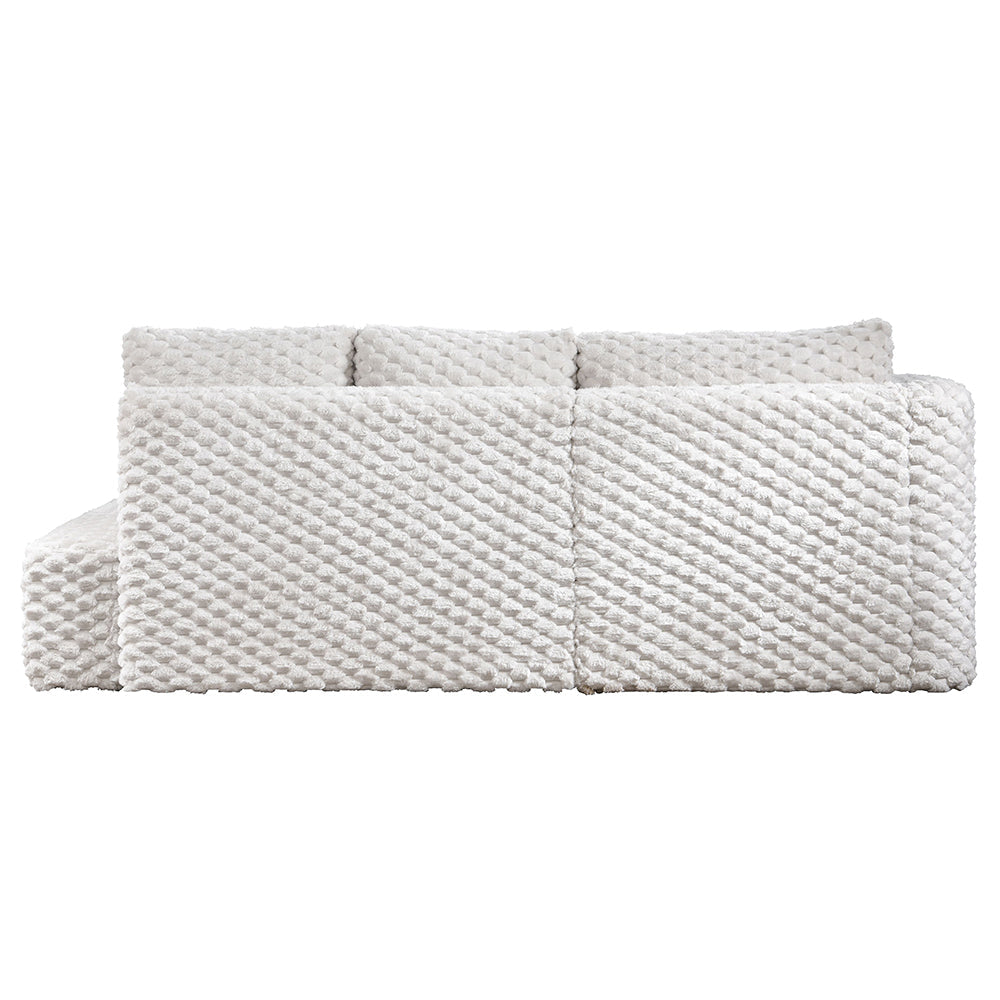 ACME Manya Ivory Corduroy Sectional Sofa Model LV04260