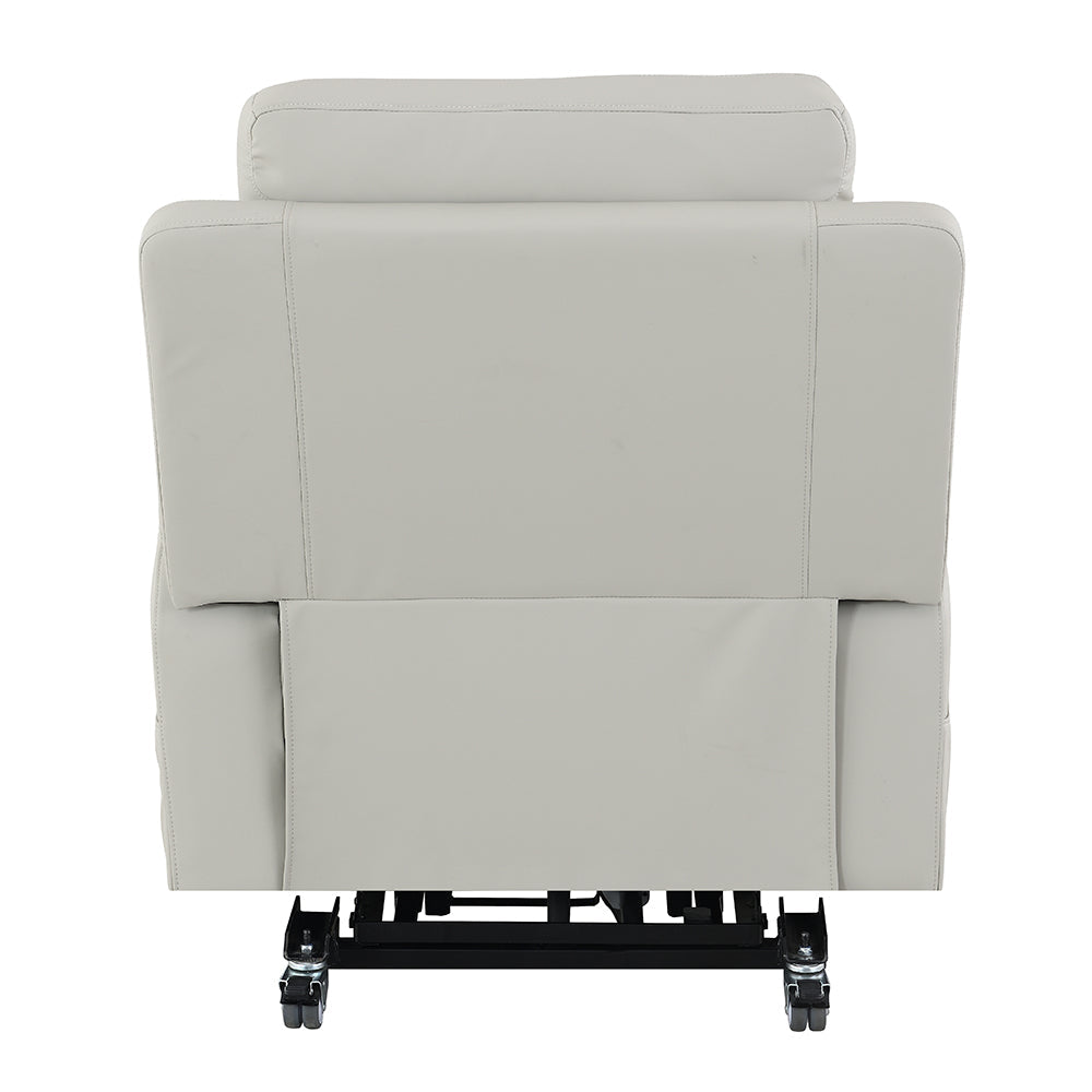 ACME Marsha Light Gray Silicone Synthetic Leather Power Recliner with Lift & Massage Model LV04273