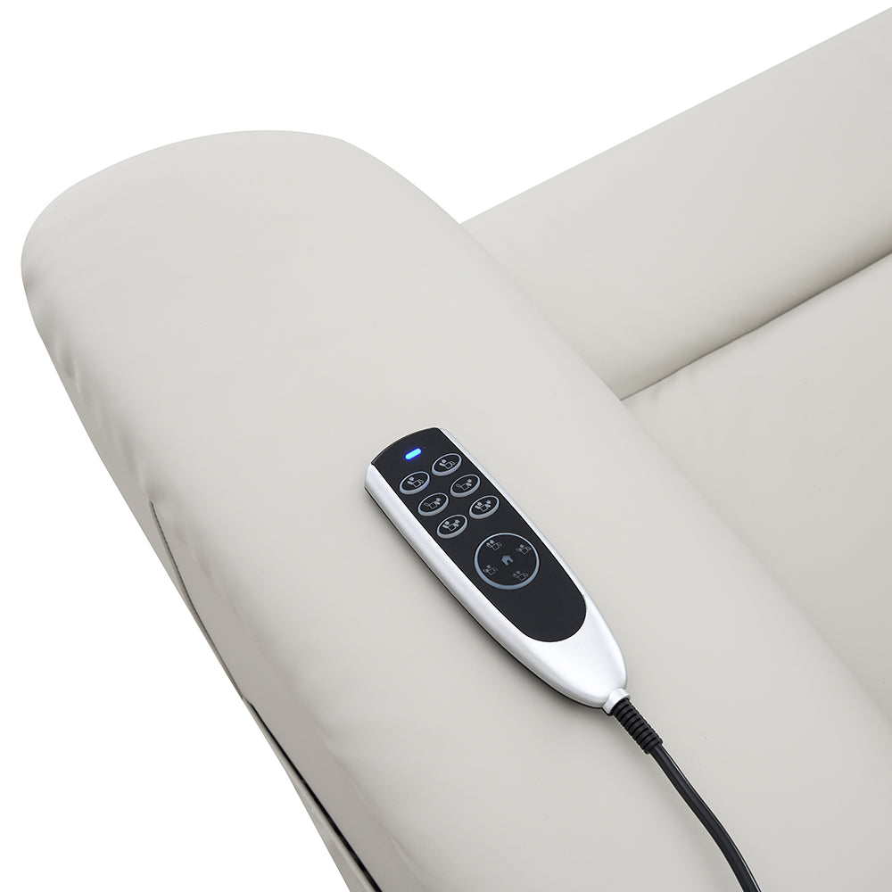 ACME Marsha Light Gray Silicone Synthetic Leather Power Recliner with Lift & Massage Model LV04273