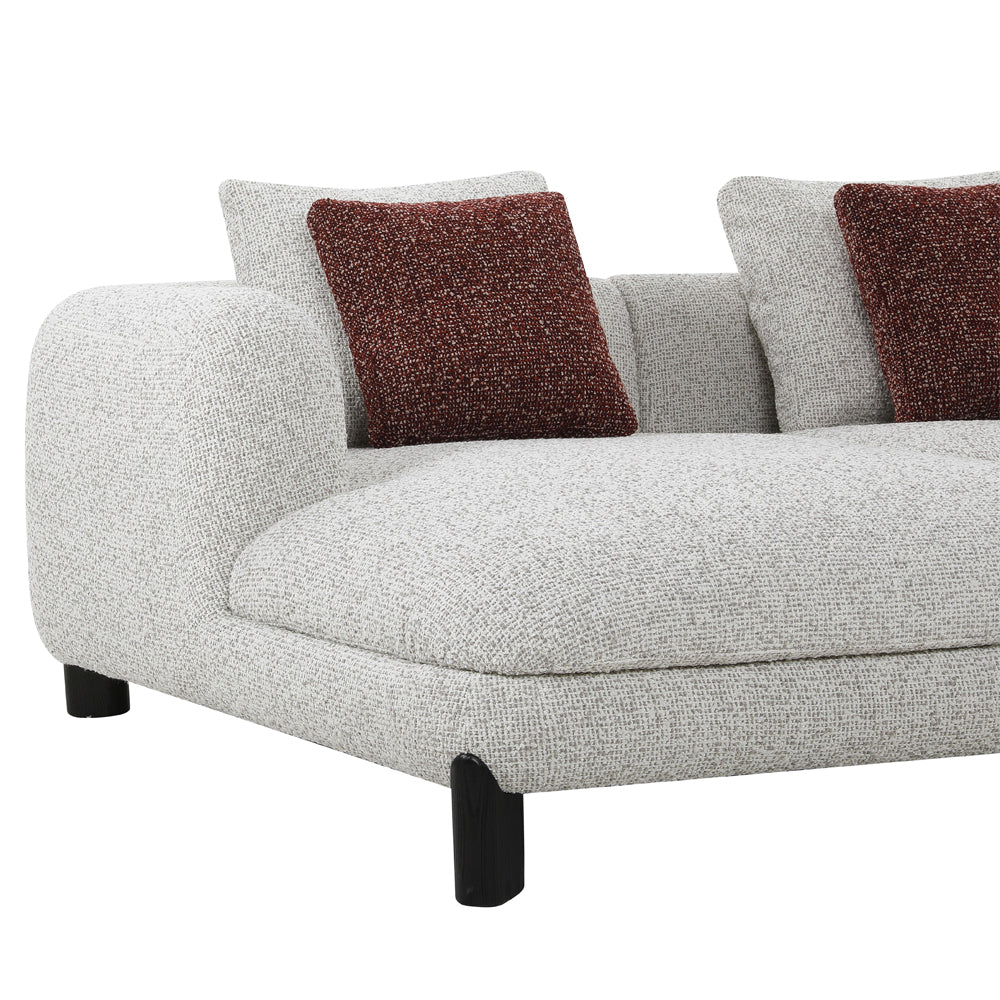 ACME Mardi Maroon & Beige Tweed Sectional Sofa with 6 Pillows Model LV04280