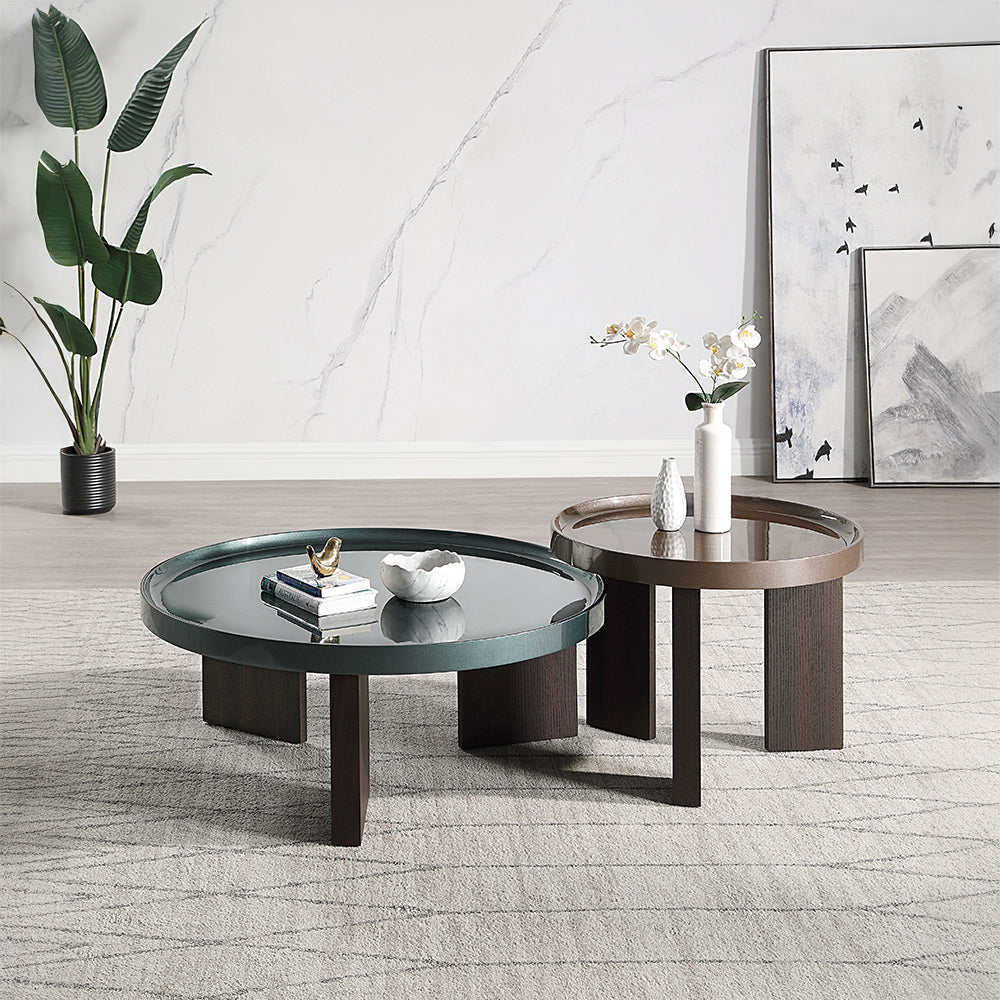 ACME Lakita Blackish Green/ Dark Blond High Gloss & Smoked Oak Coffee Table Model LV04405