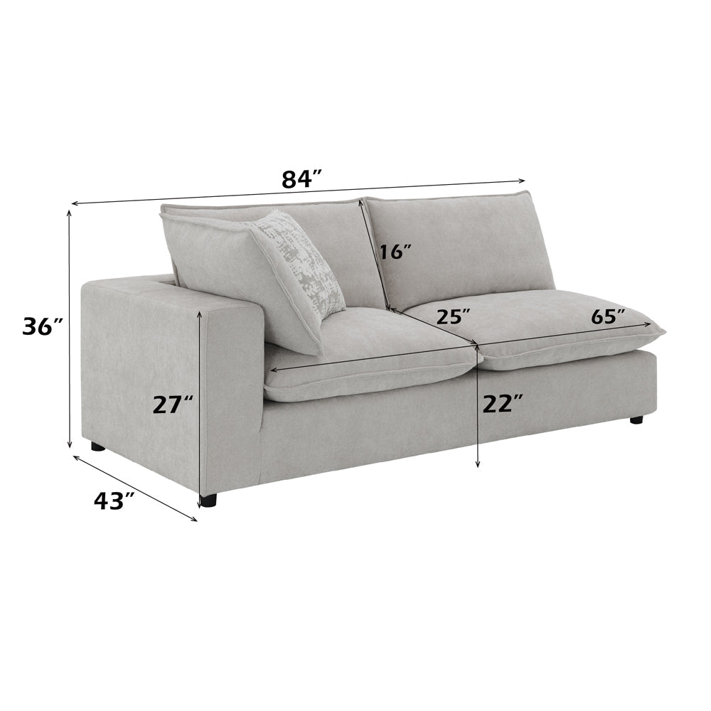 ACME Marisa Beige Boucle Modular LF Loveseat with 2 Pillows Model LV04410