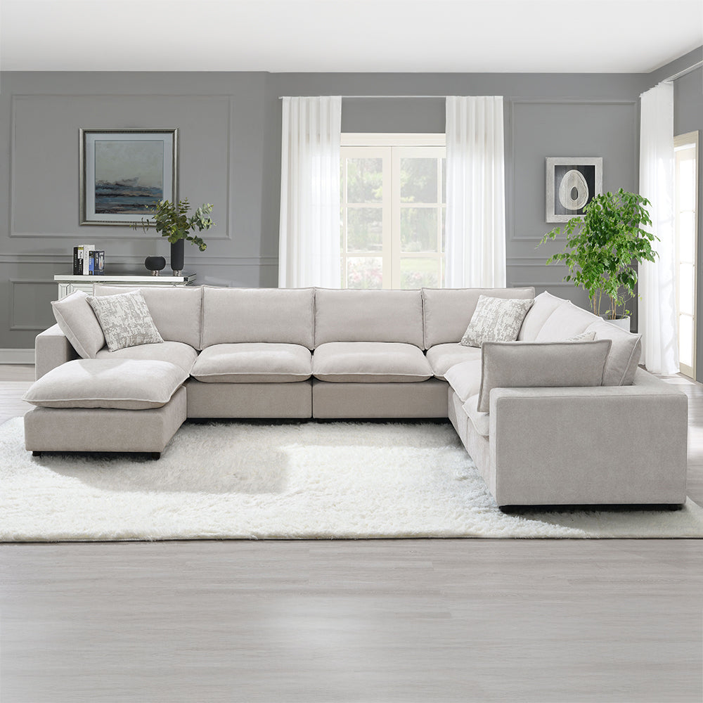 ACME Marisa Beige Boucle Modular RF Loveseat with 2 Pillows Model LV04411