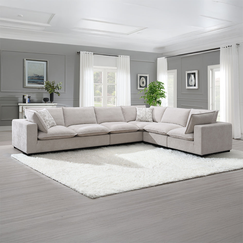 ACME Marisa Beige Boucle Modular RF Loveseat with 2 Pillows Model LV04411