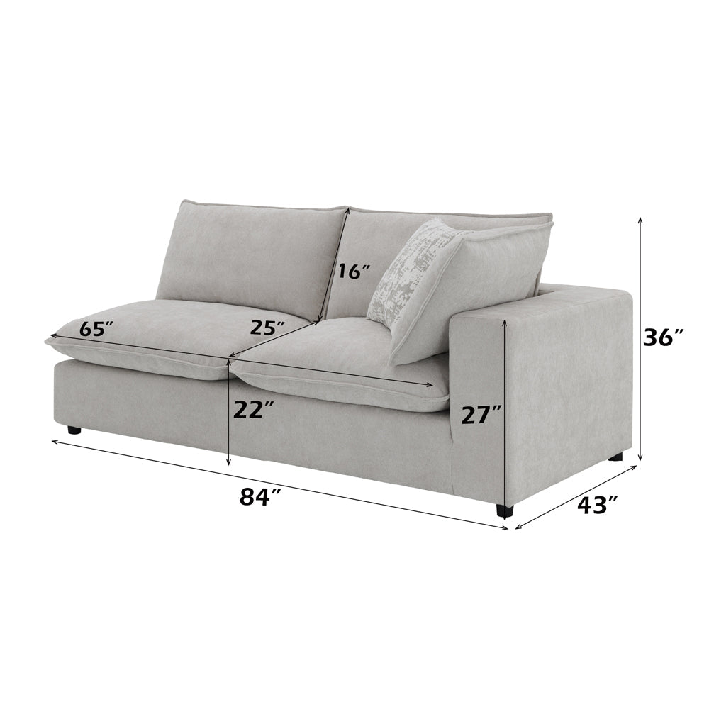 ACME Marisa Beige Boucle Modular RF Loveseat with 2 Pillows Model LV04411