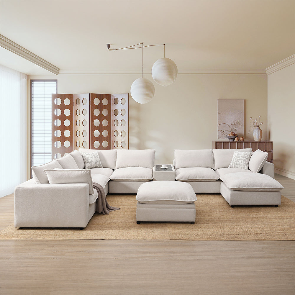ACME Marisa Beige Boucle Modular RF Loveseat with 2 Pillows Model LV04411