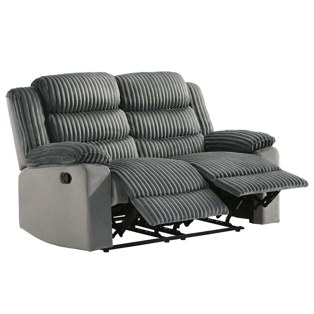 ACME Lesley Gray Corduroy & Velvet Motion Loveseat Model LV04621