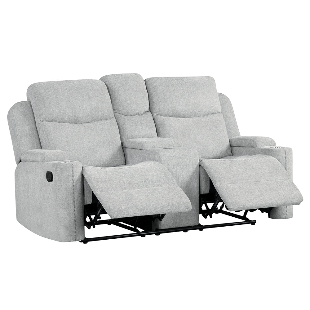 ACME Galya Light Gray Chenille Motion Loveseat with Console Model LV04681
