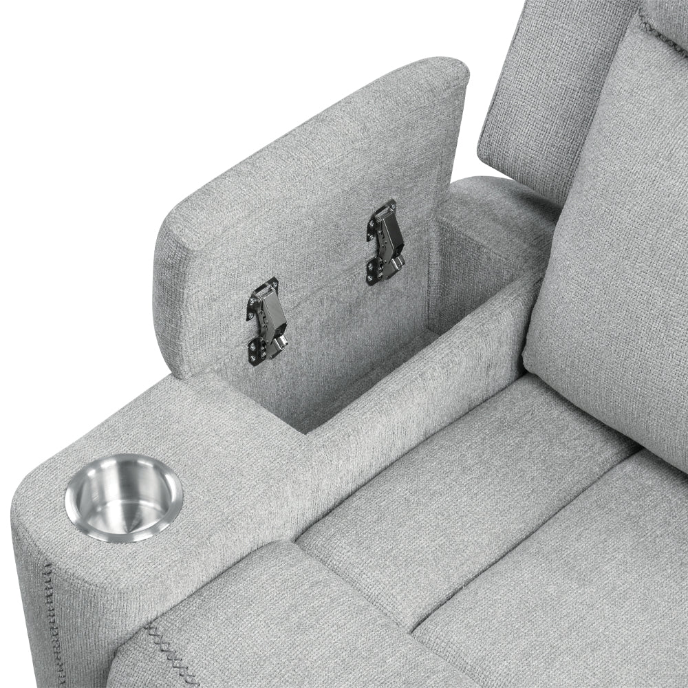 ACME Galya Light Gray Chenille Motion Loveseat with Console Model LV04681