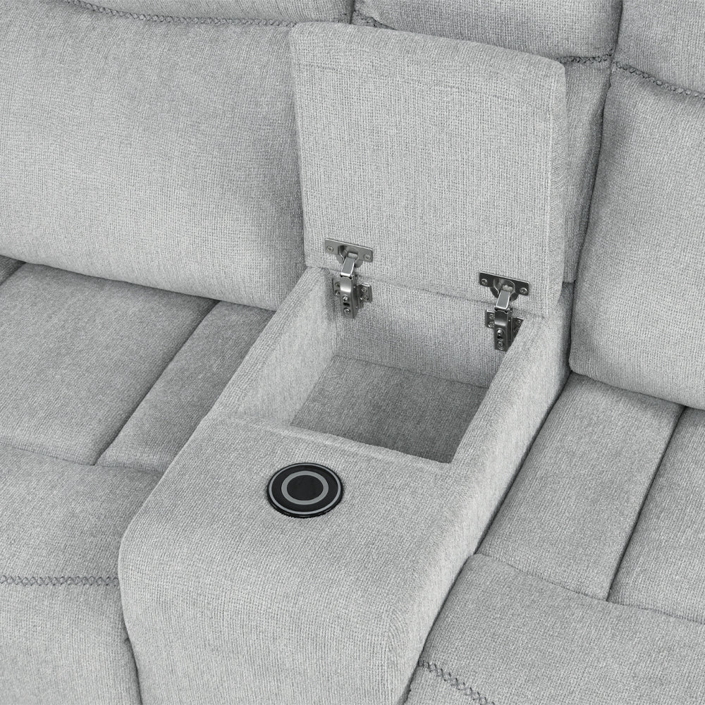 ACME Galya Light Gray Chenille Motion Loveseat with Console Model LV04681