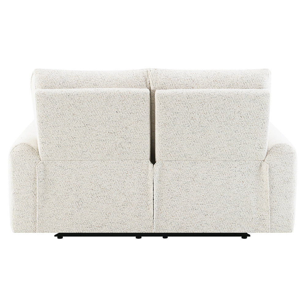 ACME Lalisa Cream Chenille Power Motion Loveseat with USB Port Model LV04781