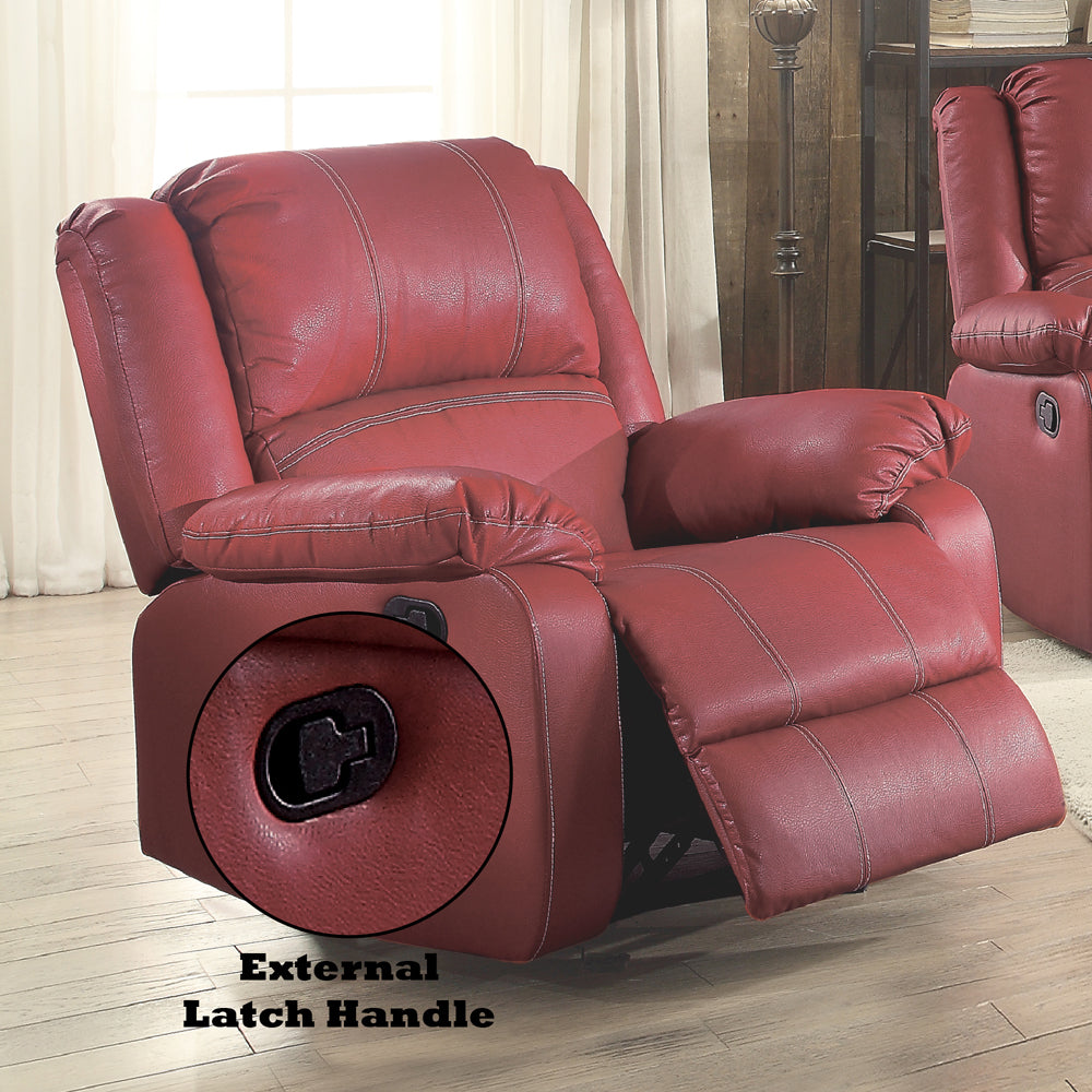 ACME Zuriel Red Synthetic Leather Motion Rocker Recliner Model LV52152