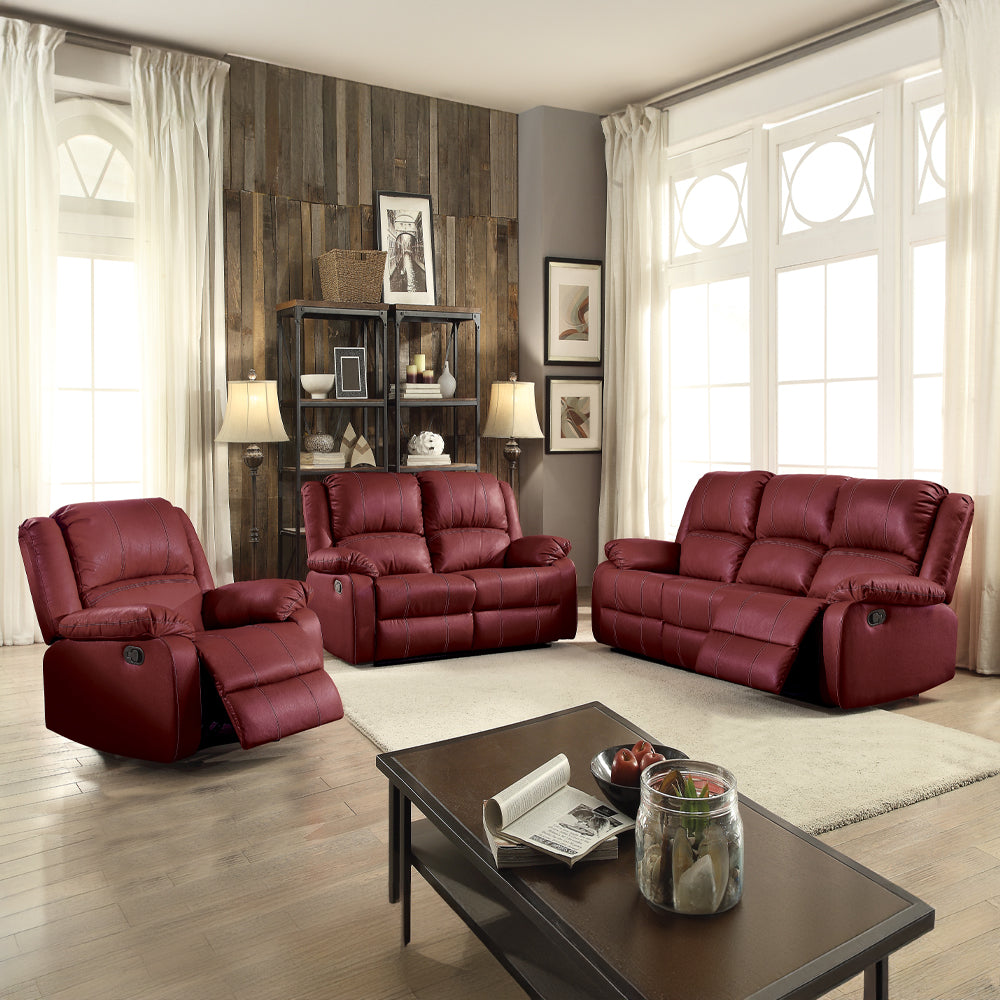 ACME Zuriel Red Synthetic Leather Motion Rocker Recliner Model LV52152