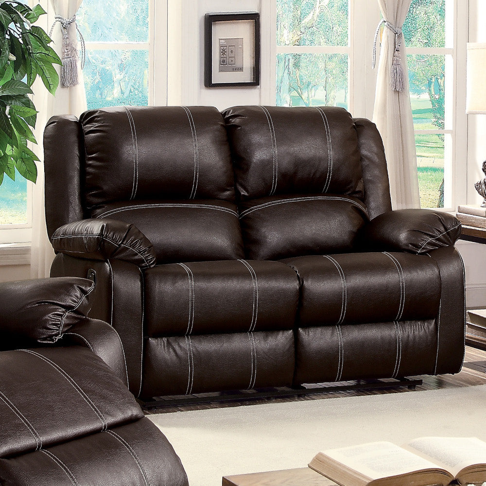 ACME Zuriel Brown Synthetic Leather Motion Loveseat Model LV52281
