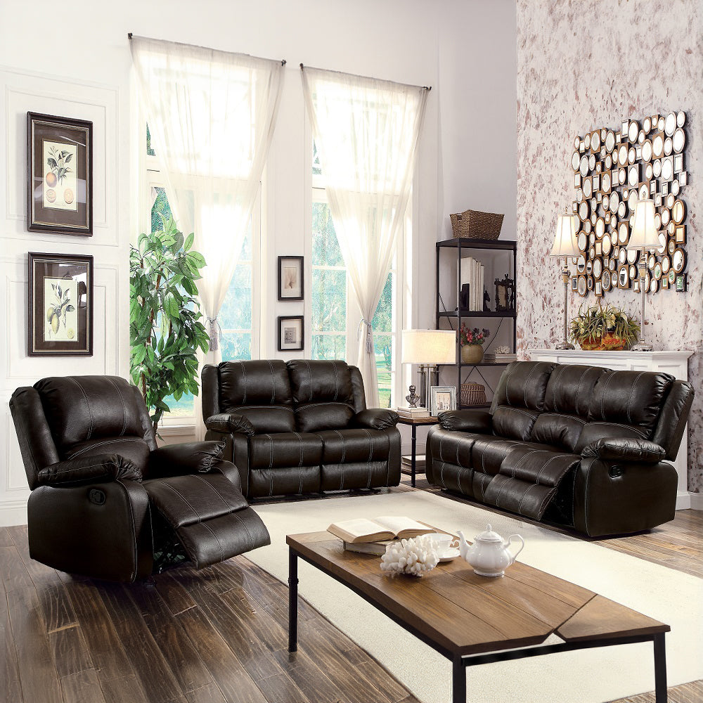 ACME Zuriel Brown Synthetic Leather Motion Loveseat Model LV52281