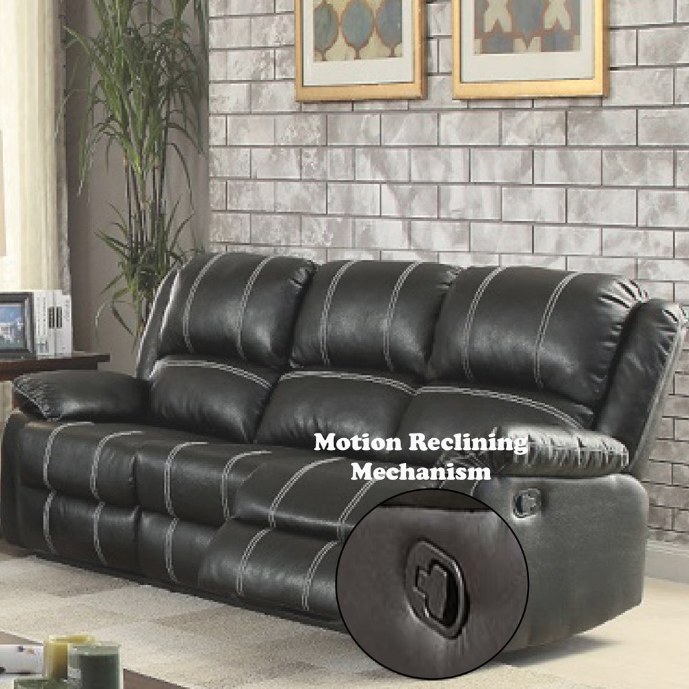 ACME Zuriel Black Synthetic Leather Motion Sofa Model LV52285