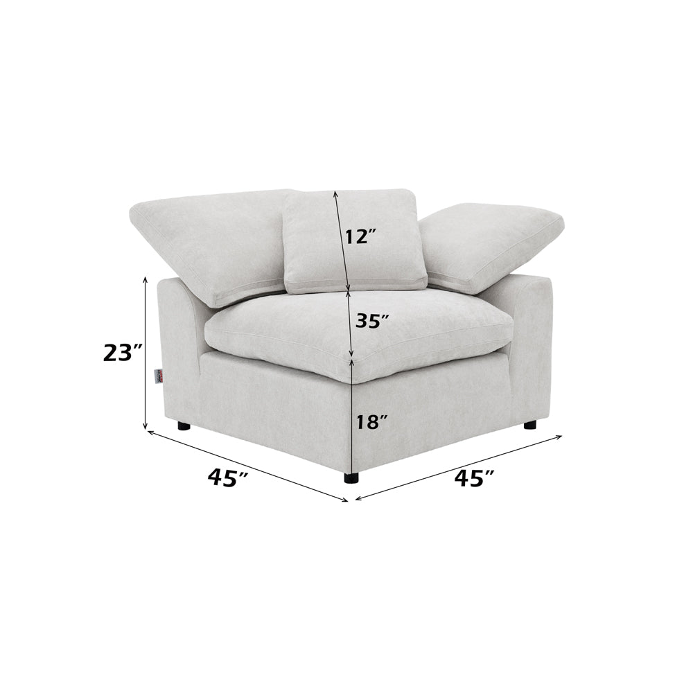 ACME Naveen Ivory Linen Modular Wedge with Pillow Model LV55131