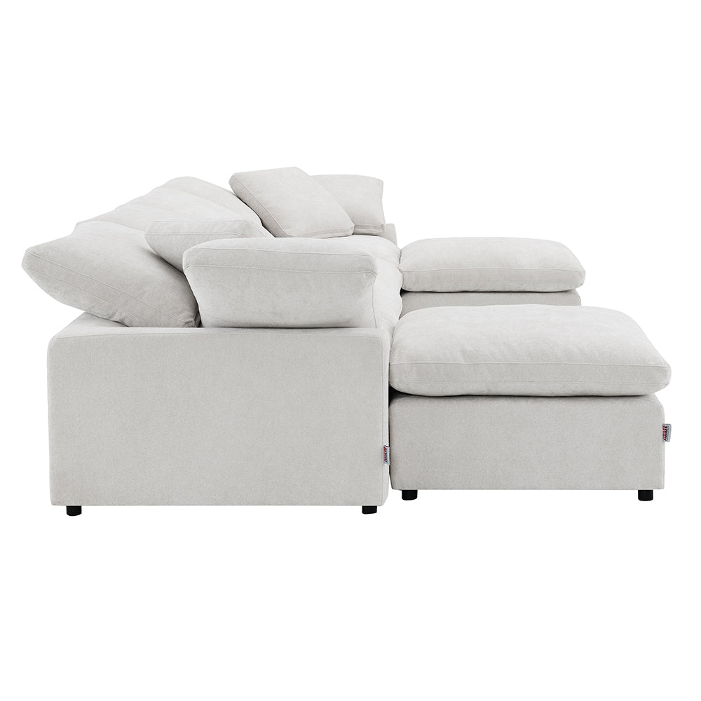 ACME Naveen Ivory Linen Modular Ottoman Model LV55132