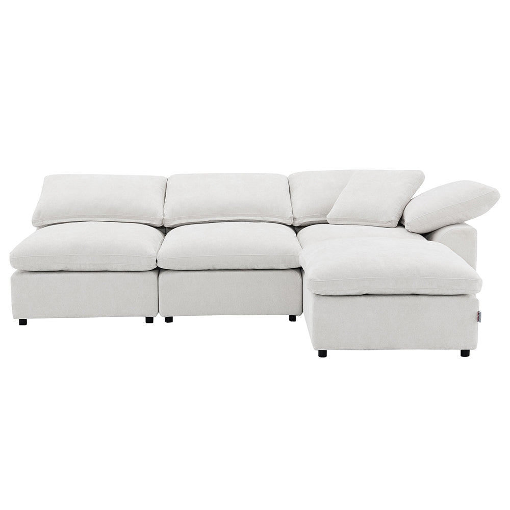 ACME Naveen Ivory Linen Modular Ottoman Model LV55132