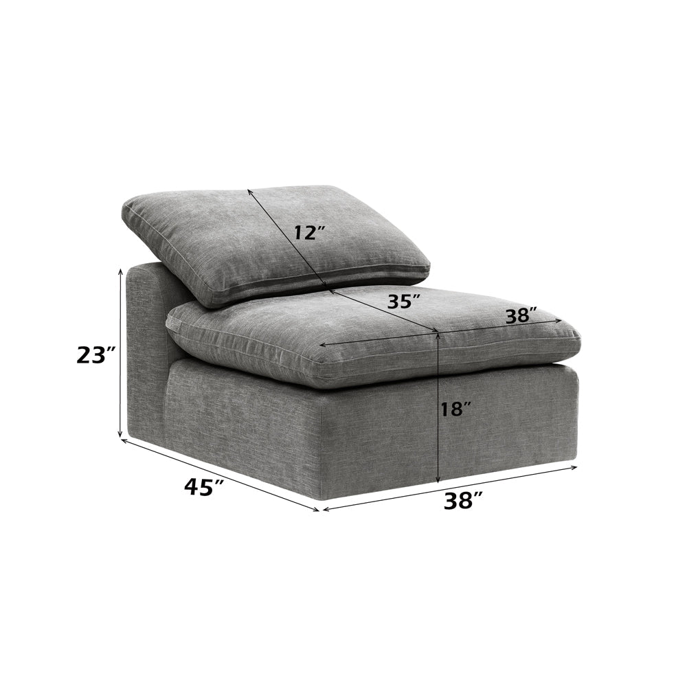 ACME Naveen Gray Linen Modular Armless Chair Model LV55140
