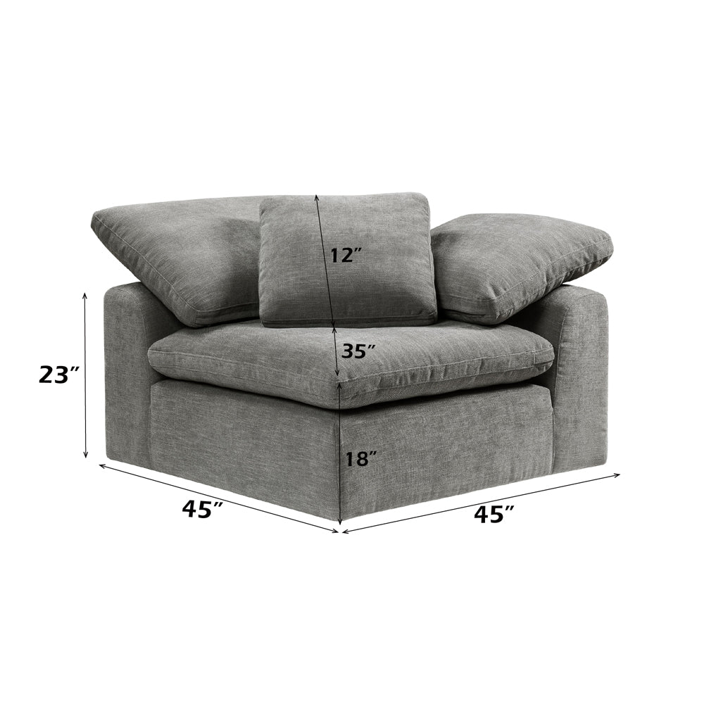 ACME Naveen Gray Linen Modular Wedge with Pillow Model LV55141