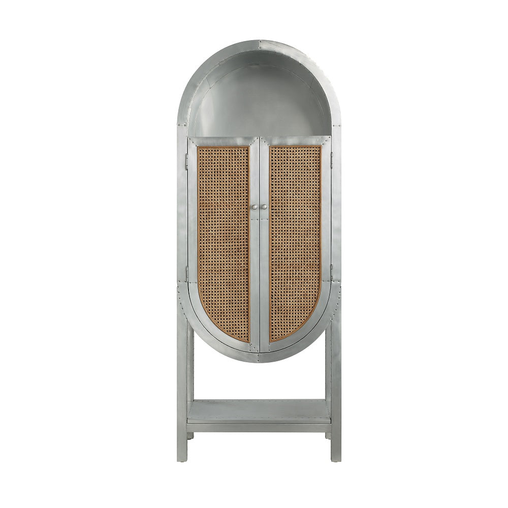 ACME Ogden Aluminum & Rattan Bookcase Model OF02406