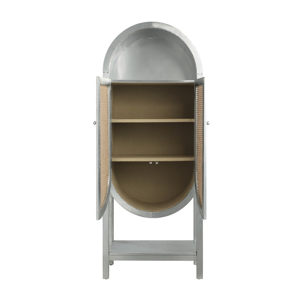 ACME Ogden Aluminum & Rattan Bookcase Model OF02406