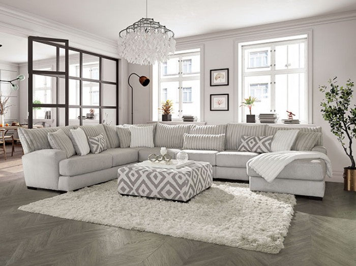 Furniture of America Hermiston Gray Transitional Ottoman Model SM5171-OT