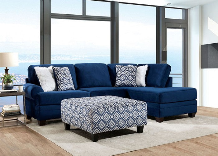 Furniture of America Waldport Navy Transitional Ottoman Model SM5175-OT