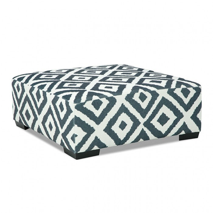 Furniture of America Loughton Gun Metal/Ivory Transitional Ottoman Model SM5195-OT