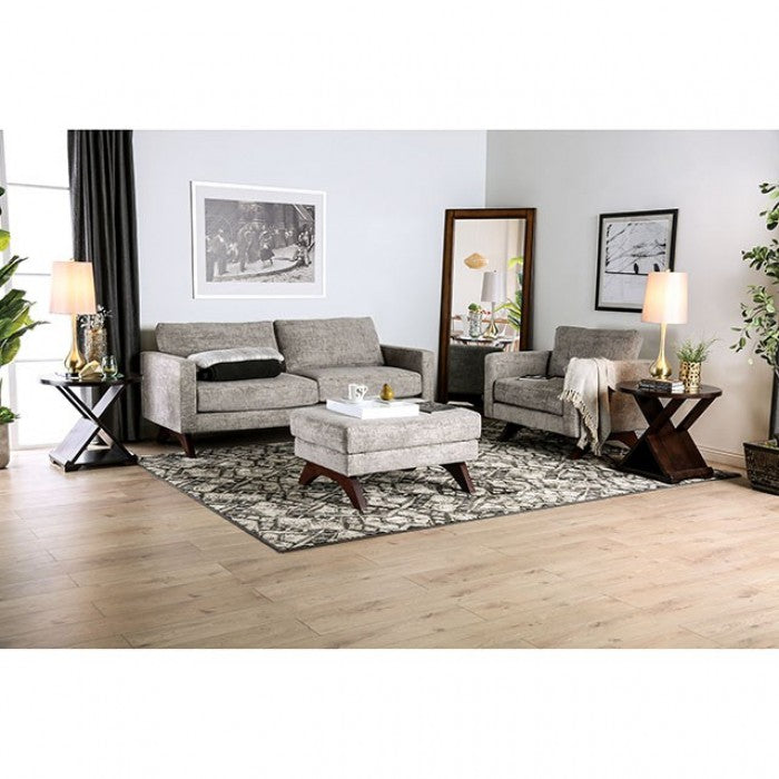 Furniture of America Harlech Gray Mid-Century Modern Ottoman Model SM8004-OT