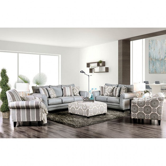 Furniture of America Misty Ivory/Pattern Transitional Ottoman Model SM8141-OT