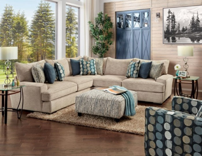 Furniture of America Eastleigh Stripe Multi Transitional Ottoman Model SM8187-OT