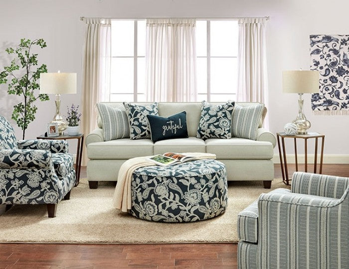 Furniture of America Porthcawl Floral Multi Transitional Ottoman Model SM8190-OT
