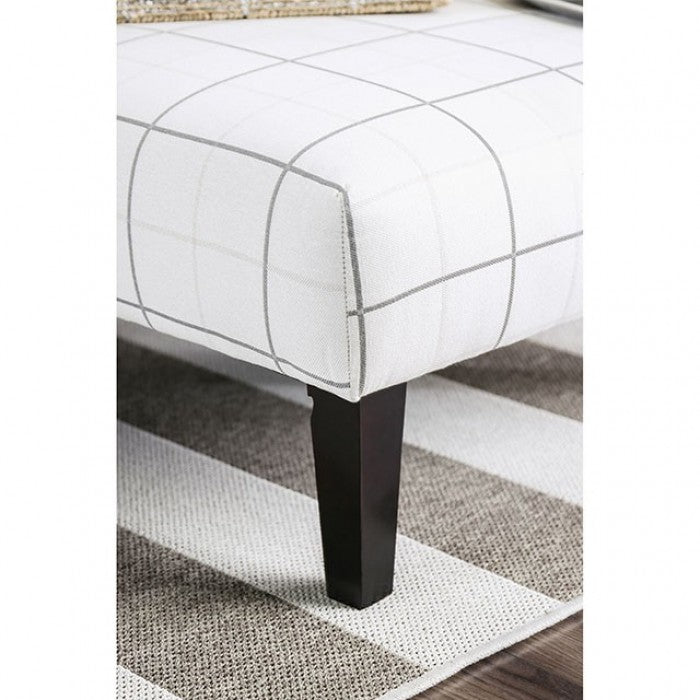 Furniture of America Dorset Ivory/Pattern Transitional Ottoman Model SM8564-OT