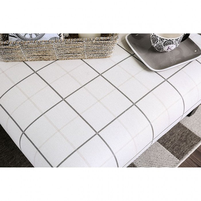 Furniture of America Dorset Ivory/Pattern Transitional Ottoman Model SM8564-OT