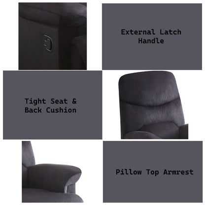 ACME Arcadia Black Woven Fabric Motion Recliner Model 00701
