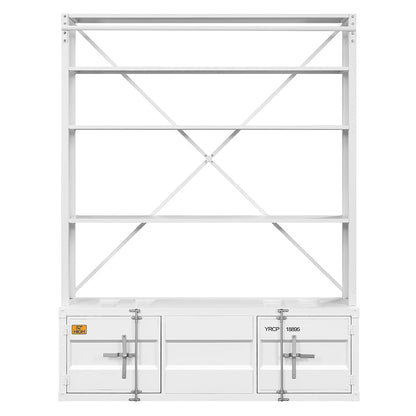 ACME Cargo White Bookcase with Ladder Model 39882