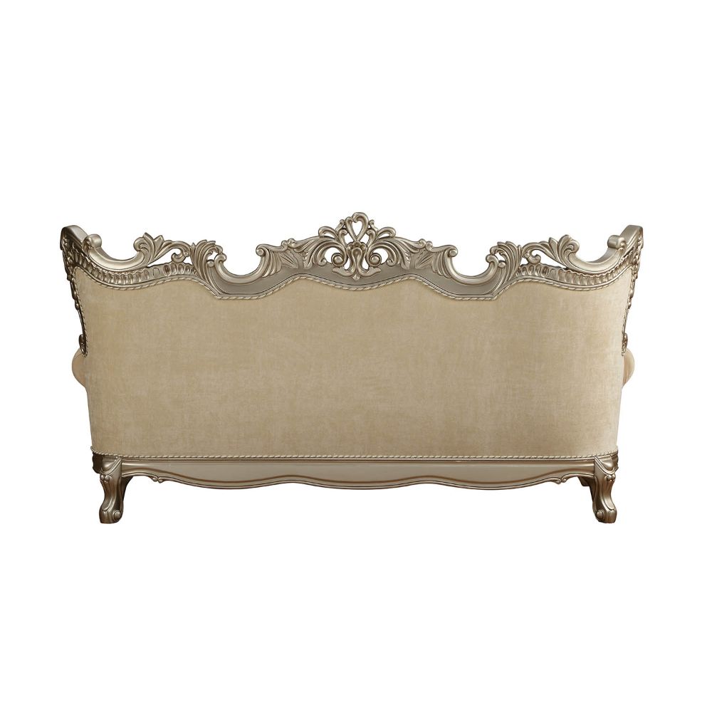 ACME Ranita Fabric & Champagne Sofa with 7 Pillows Model 51040