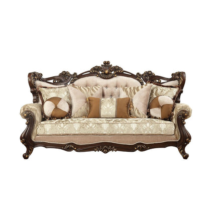 ACME Shalisa Fabric & Walnut Sofa with 7 Pillows(Same LV01585) Model 51050